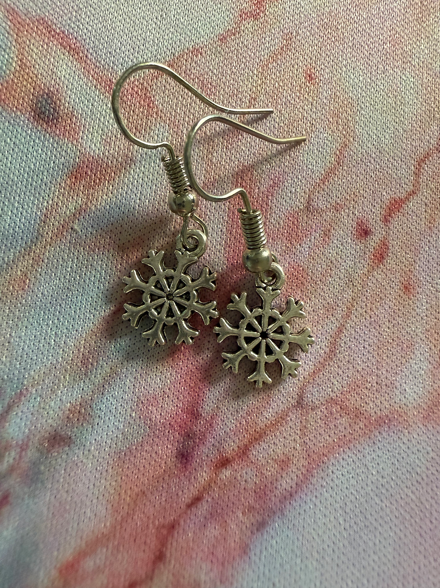 Stirling Silver Snowflake Earrings