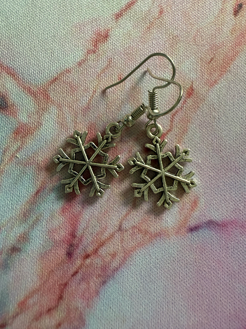 Sterling Silver Snowflake Earrings