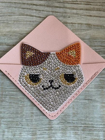 Whimsical Leather Cat Bookmark