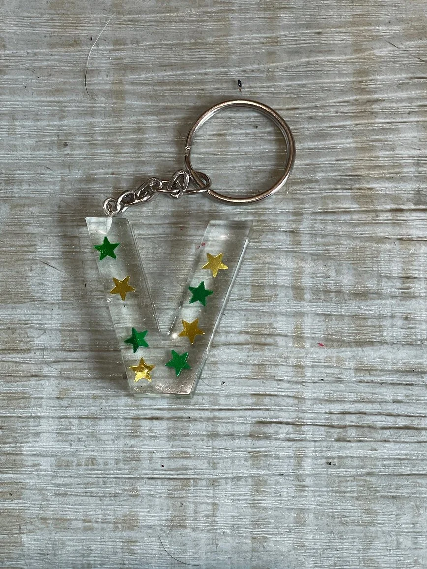Starry Night Initial Keyring