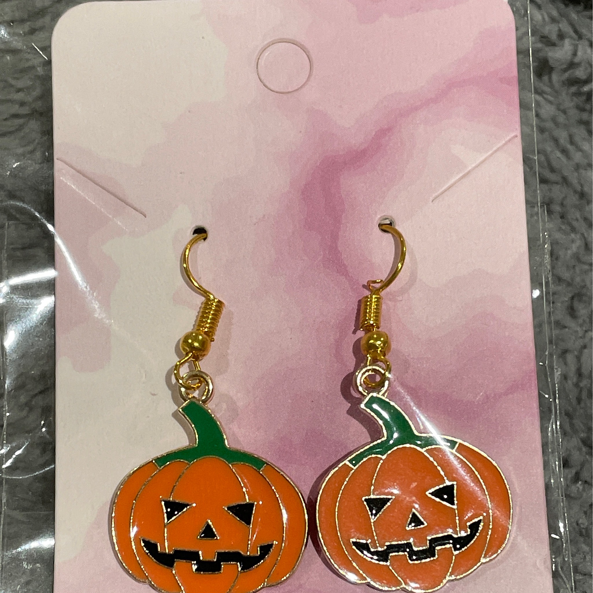 Pumpkin Jack-O'-Lantern Earrings