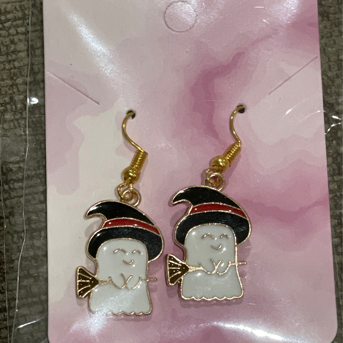 Ghostly Witch Hat Earrings