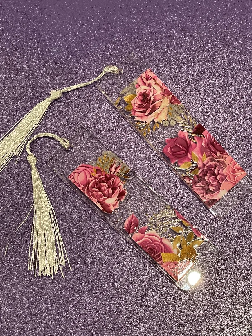 Elegant Rose Acrylic Bookmark