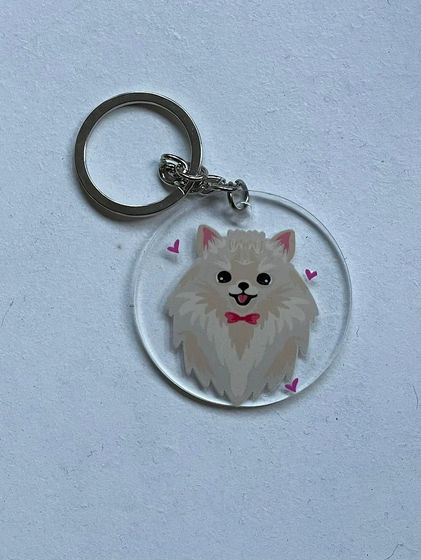 Cute Pomeranian Keyring