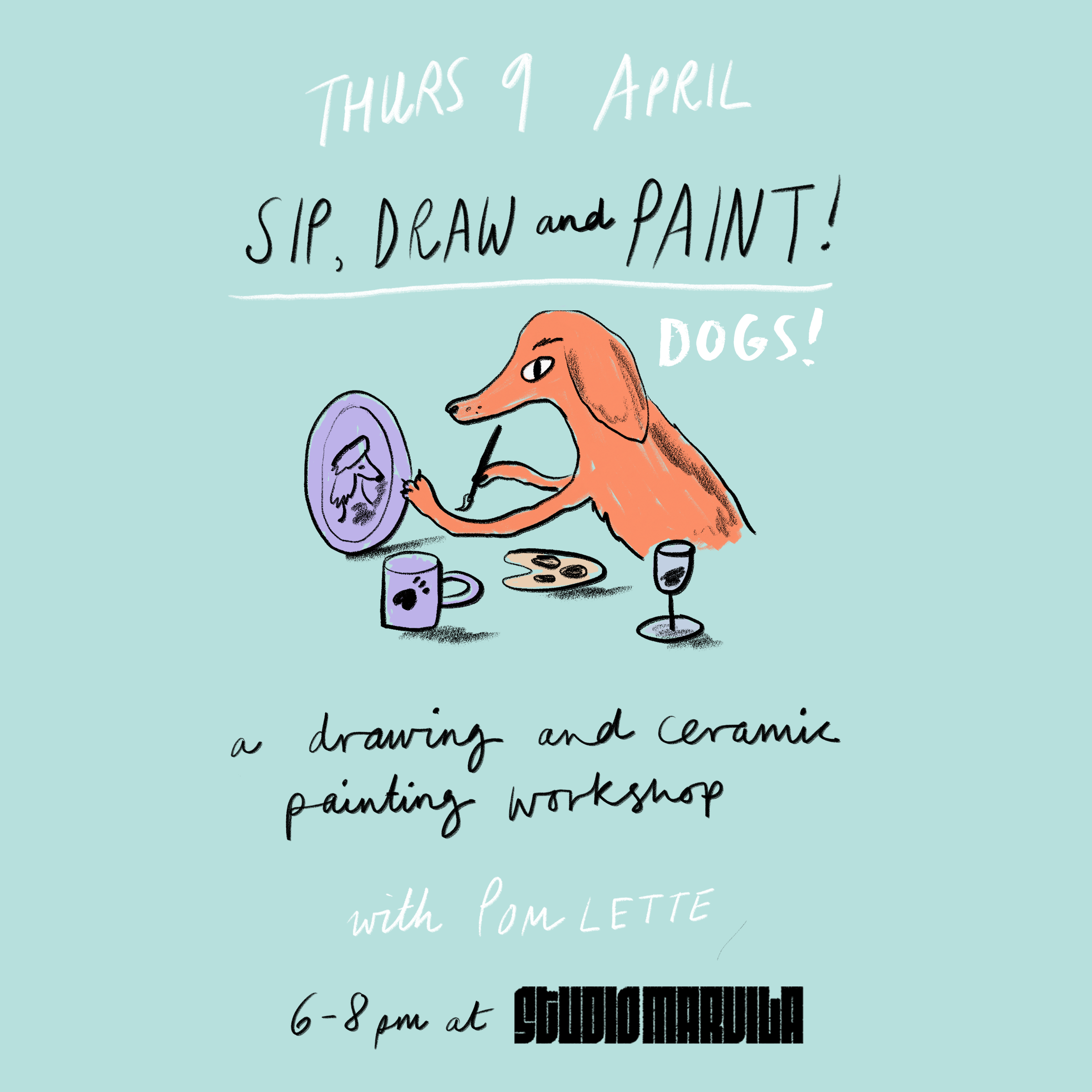 Sip, Draw & Paint – Dogs!