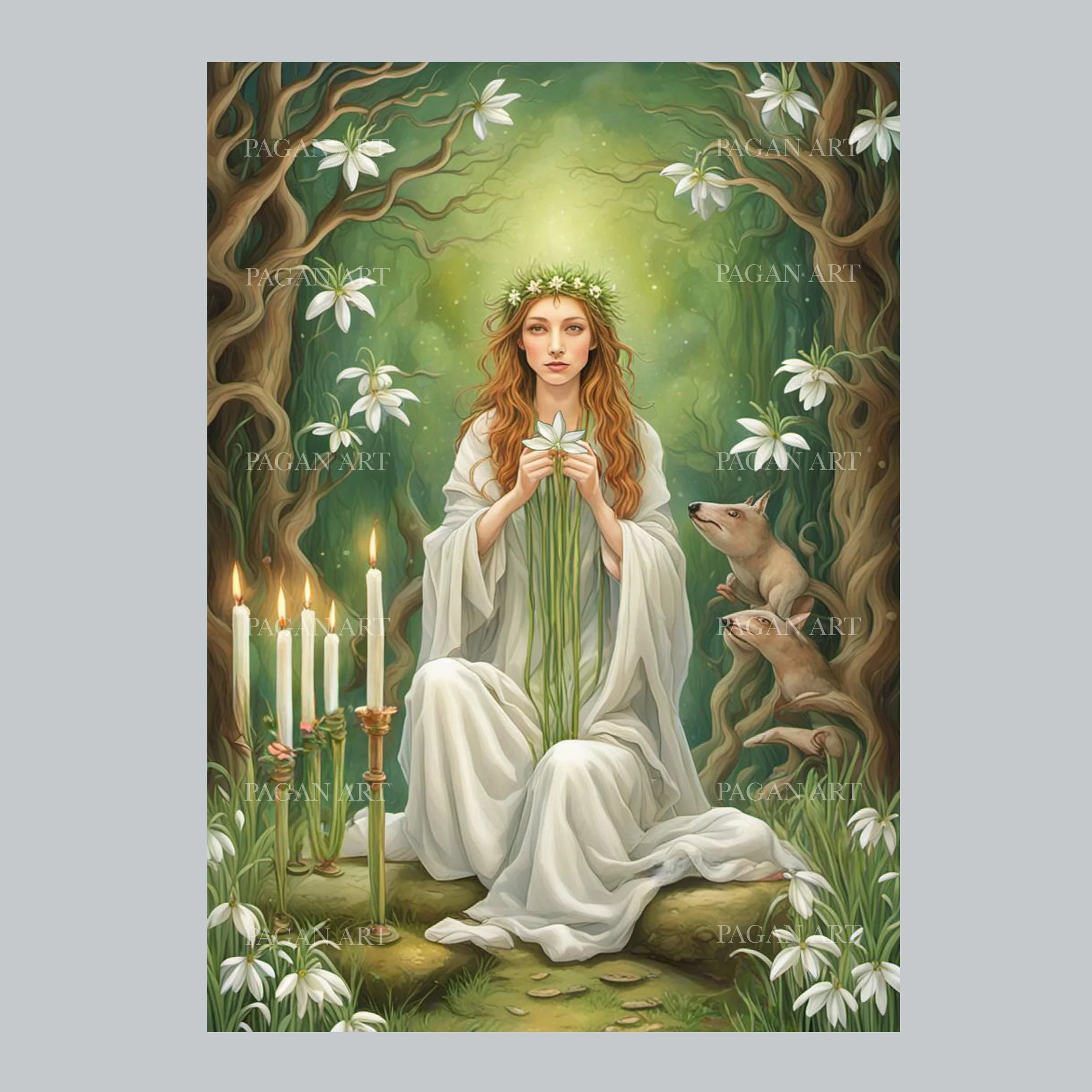 Brigid with snowdrops