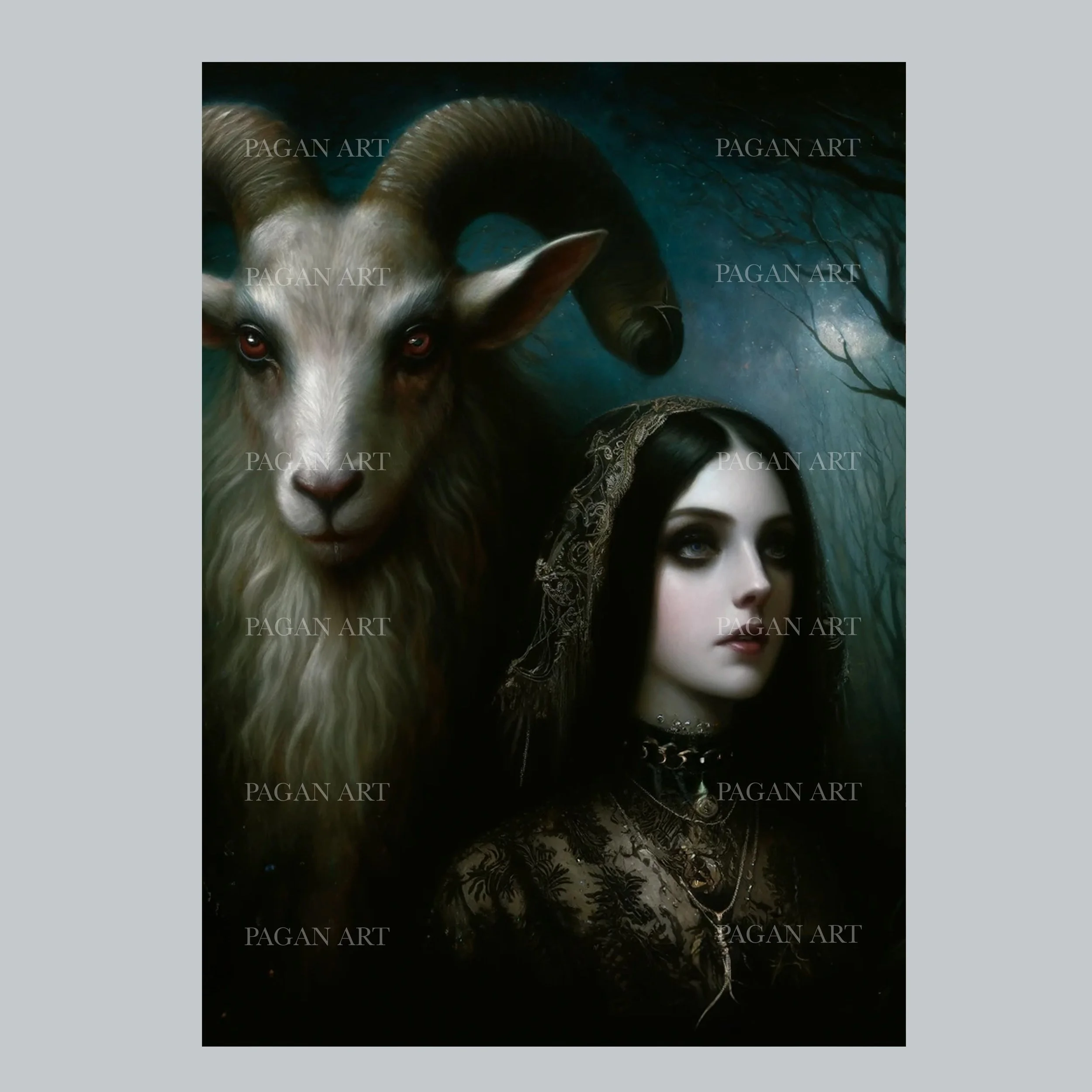 goth girl with goat of mendes