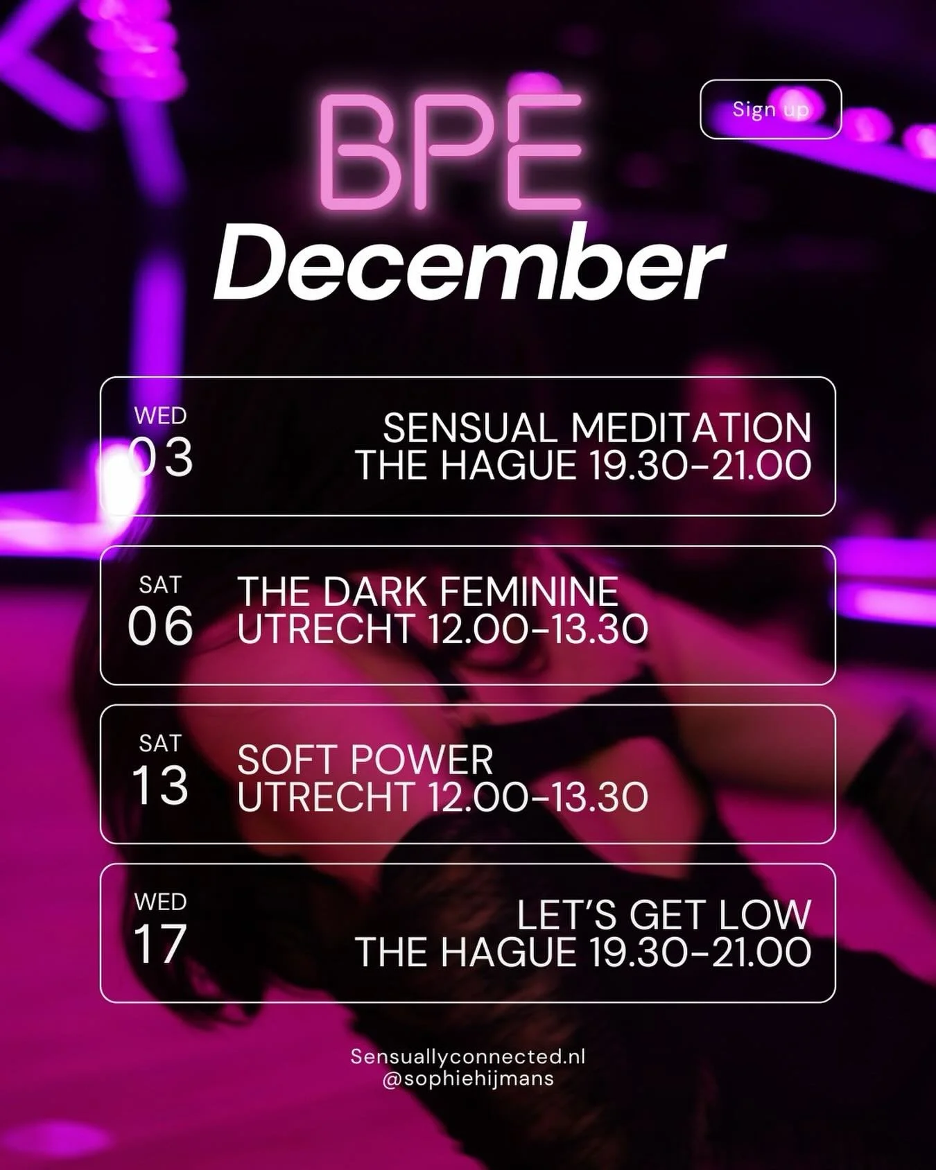 The end of the year is coming,
Last close it off with a bang

You don&rsquo;t have to wait until the new year to make changes, shift energy, start choosing yourself
You can start right now, by signing up for BPE

Sign up through the website sensually