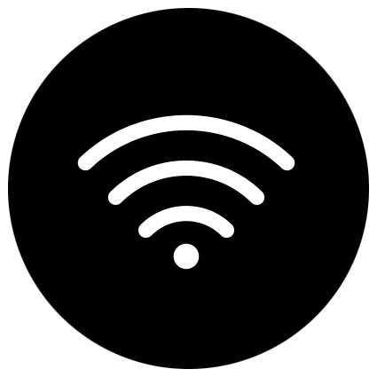 Wi-Fi-Symbol auf schwarzem Hintergrund