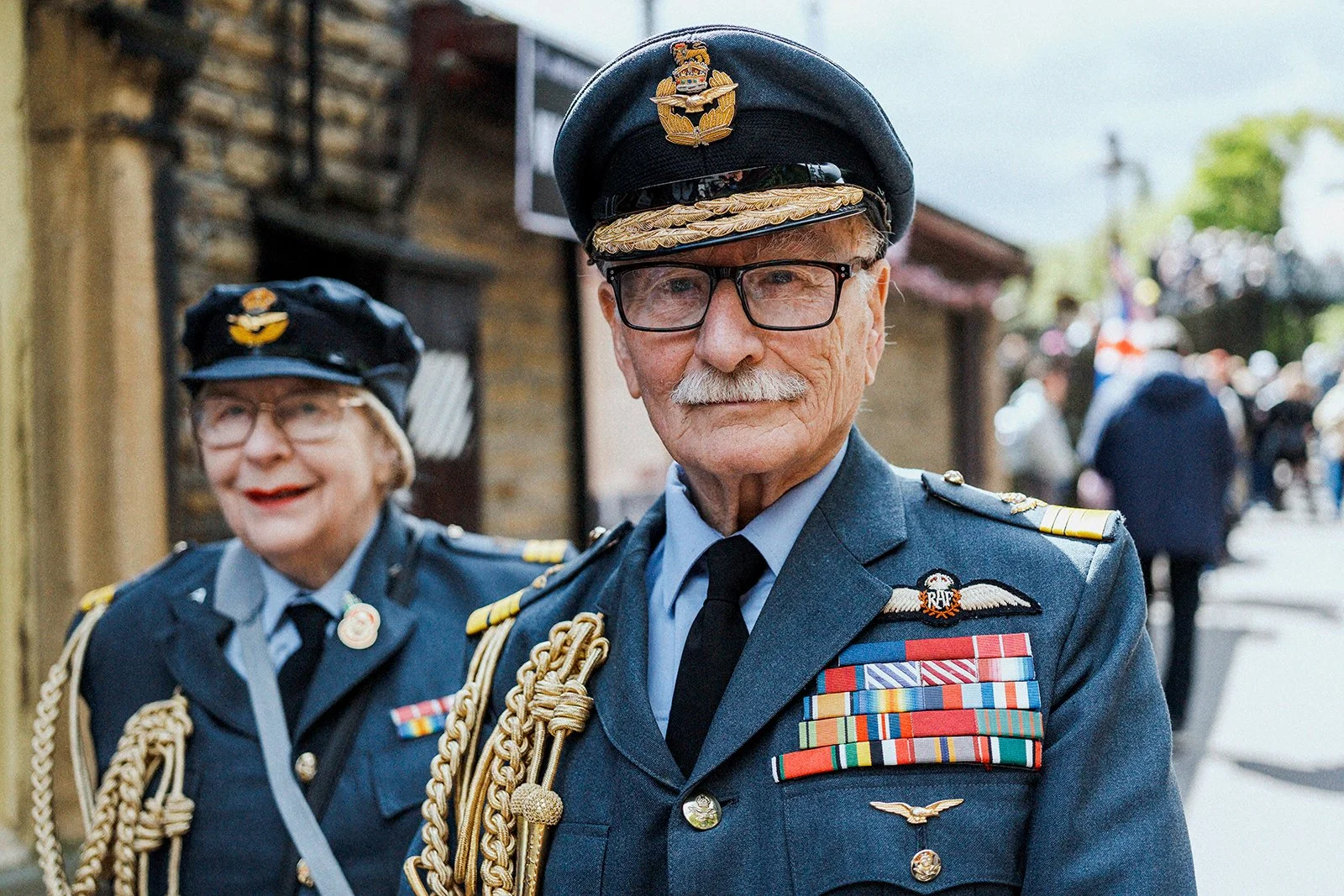 RAF dressed couple, Howarth 1940s weekend with DXO FilmPack render