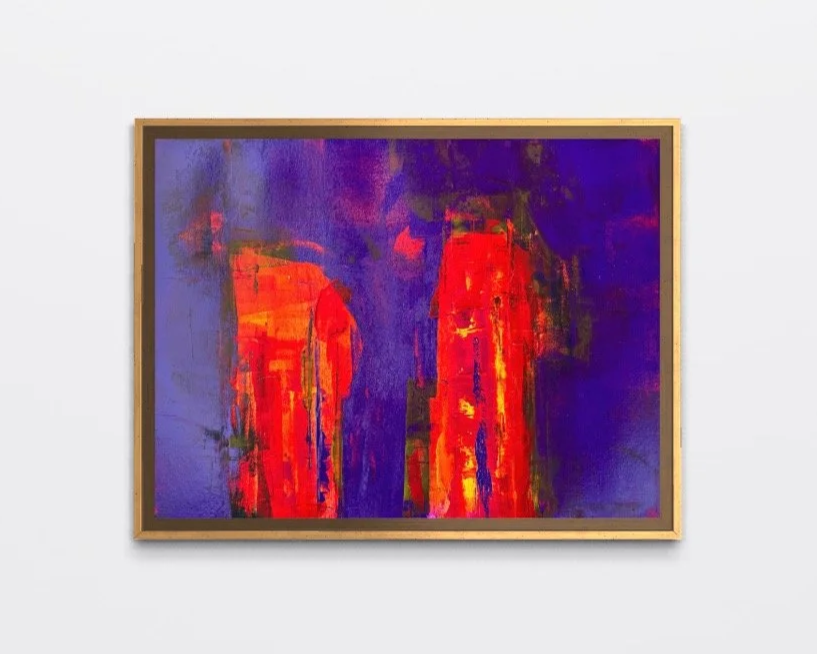 Ember Dusk, 2025 - mixed media on paper, 30x40 cm