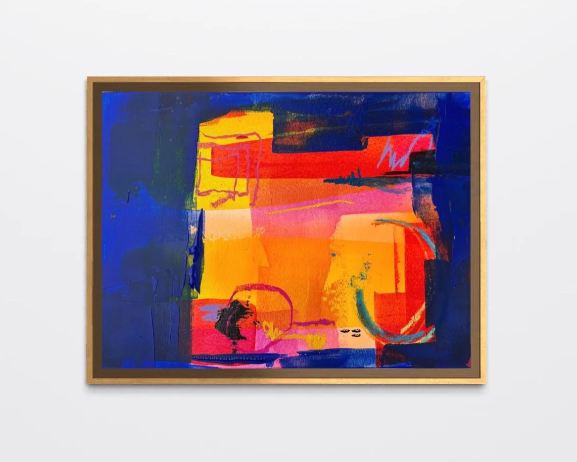 The Space Between, 2025 - mixed media on paper, 30x40 cm