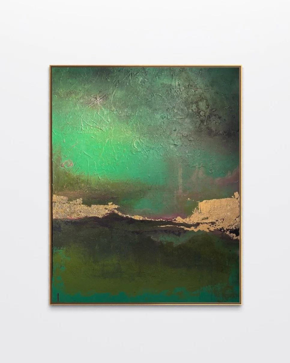 Golden Hour, 2025 - mixed media on canvas, 150x120 cm