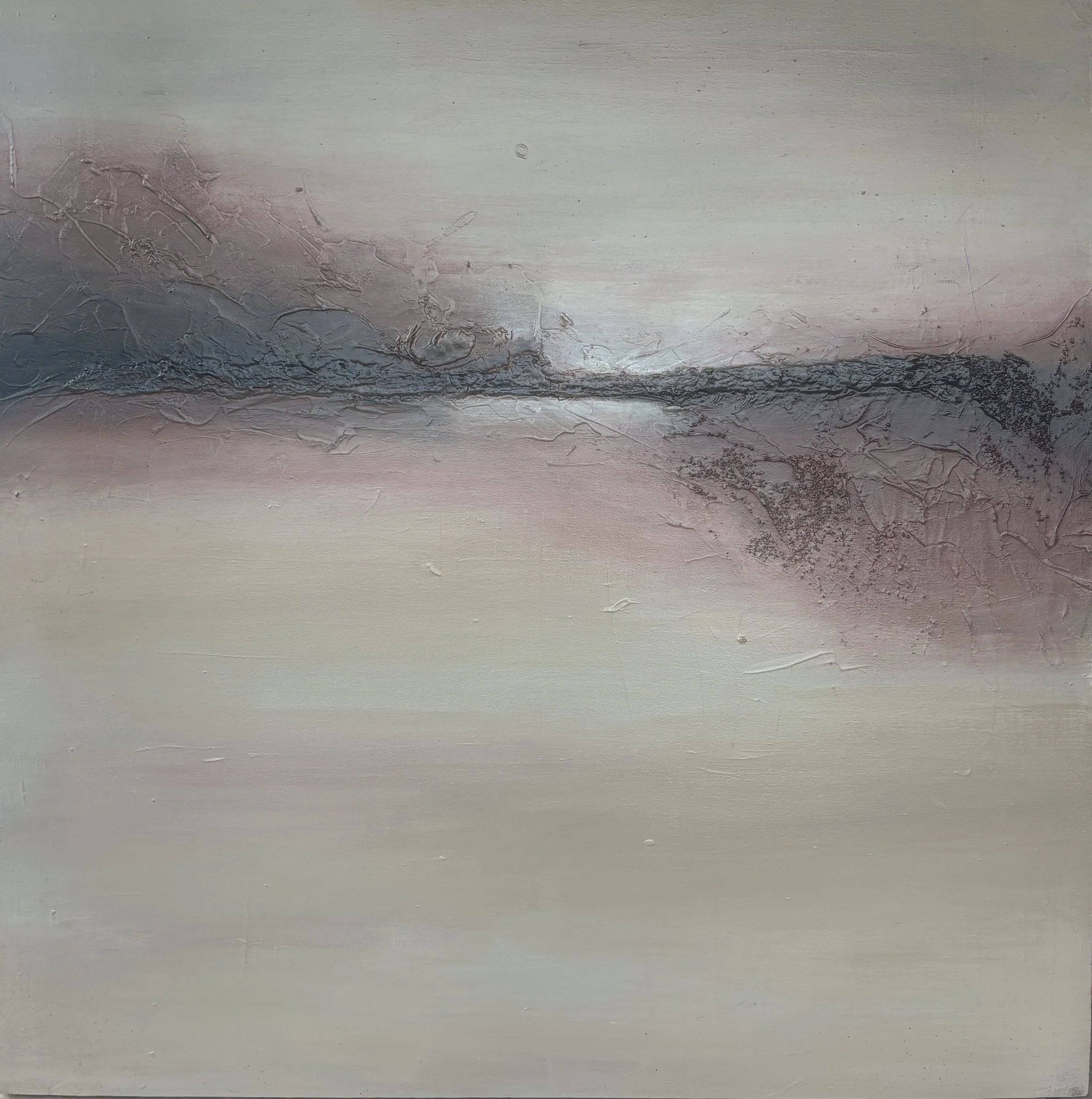 Sawah Bera - mixed media on canvas, 2026, 120x120 cm