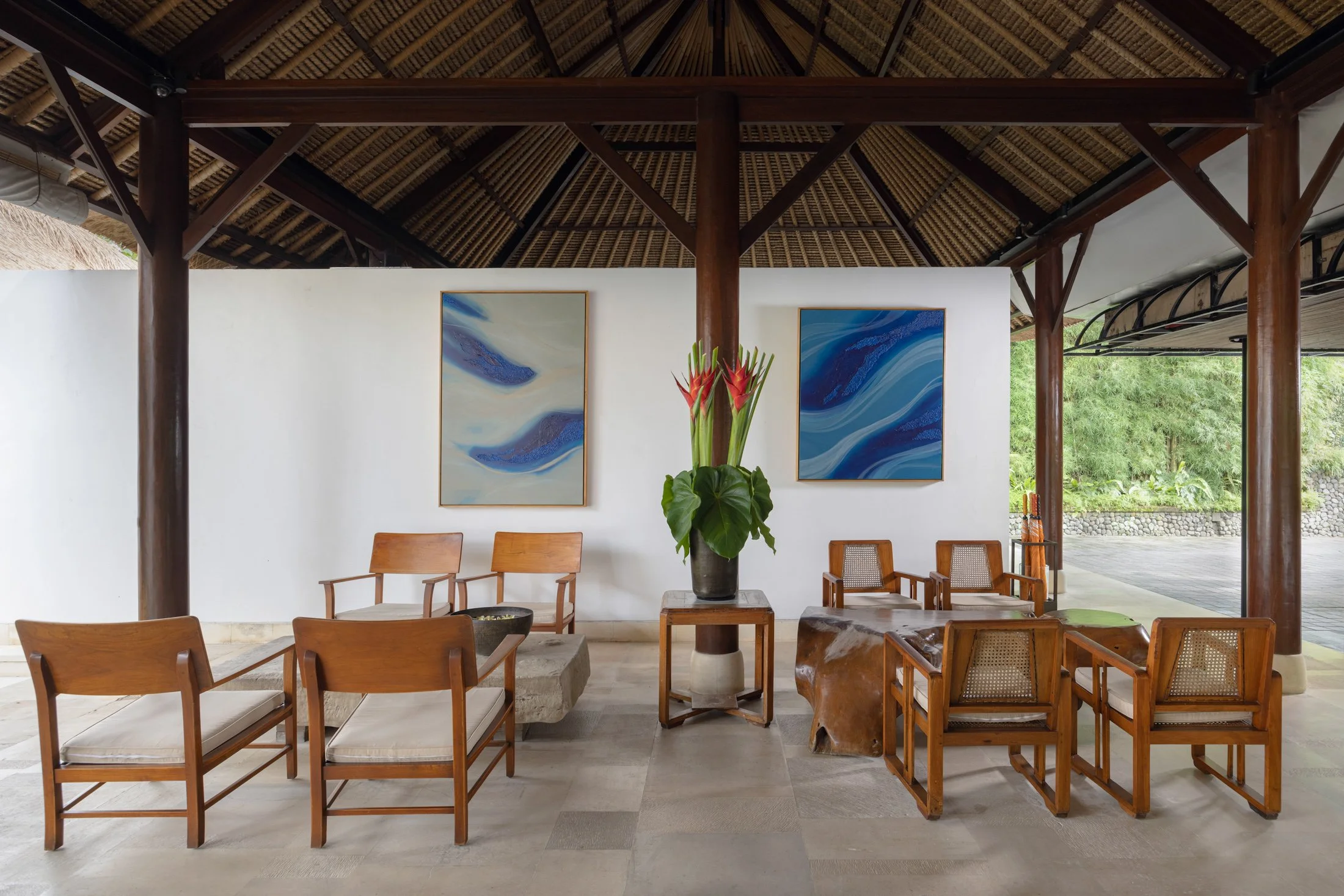 Original abstract art by Janne de Boer at COMO Uma Ubud luxury hotel, Bali