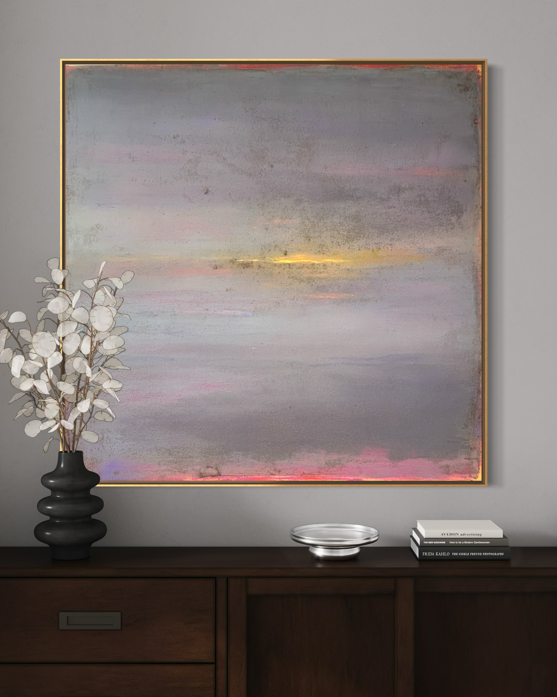 Evening, Muted, 2025 - mixed media on canvas, 120x120 cm