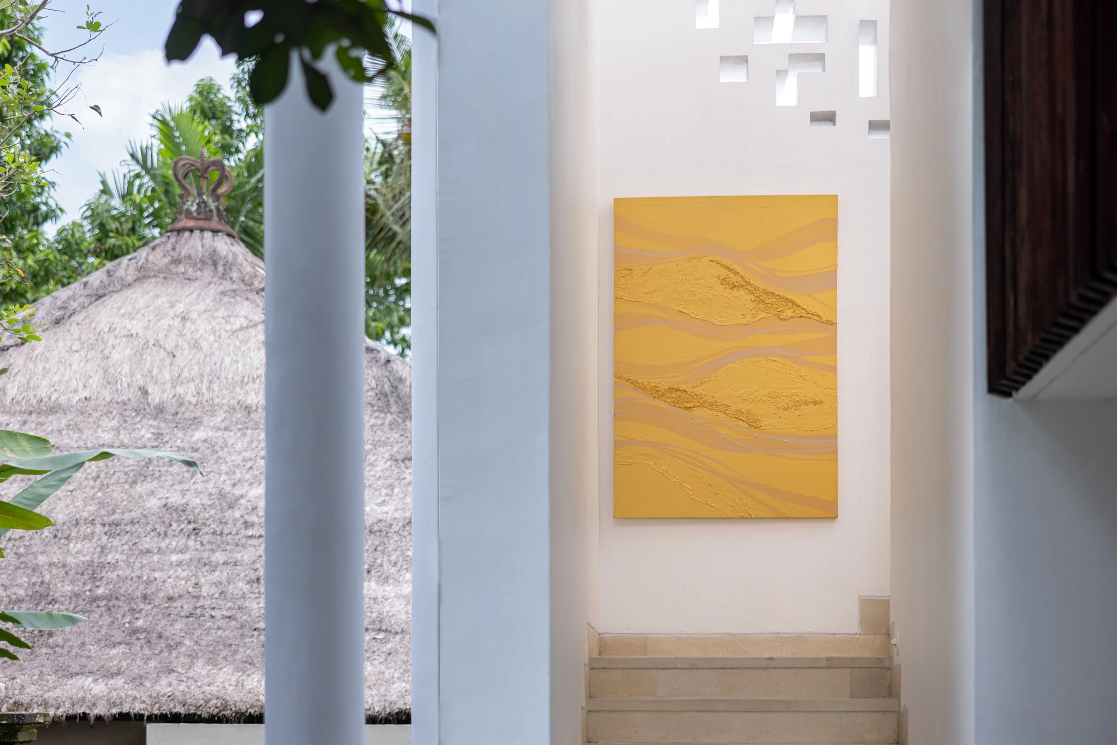 Original abstract art by Janne de Boer at COMO Uma Ubud luxury hotel, Bali