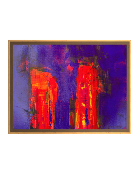 Ember Dusk, 2025 - mixed media on paper, 30x40 cm