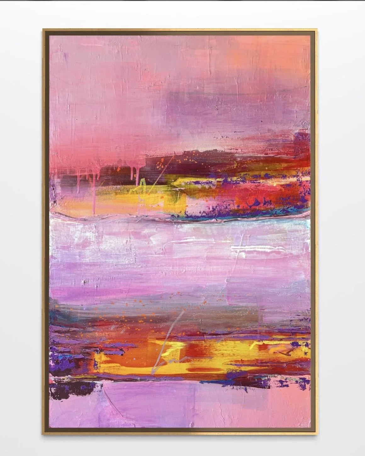 A Pause In Pink, 2025 - mixed media on canvas, 90x60 cm