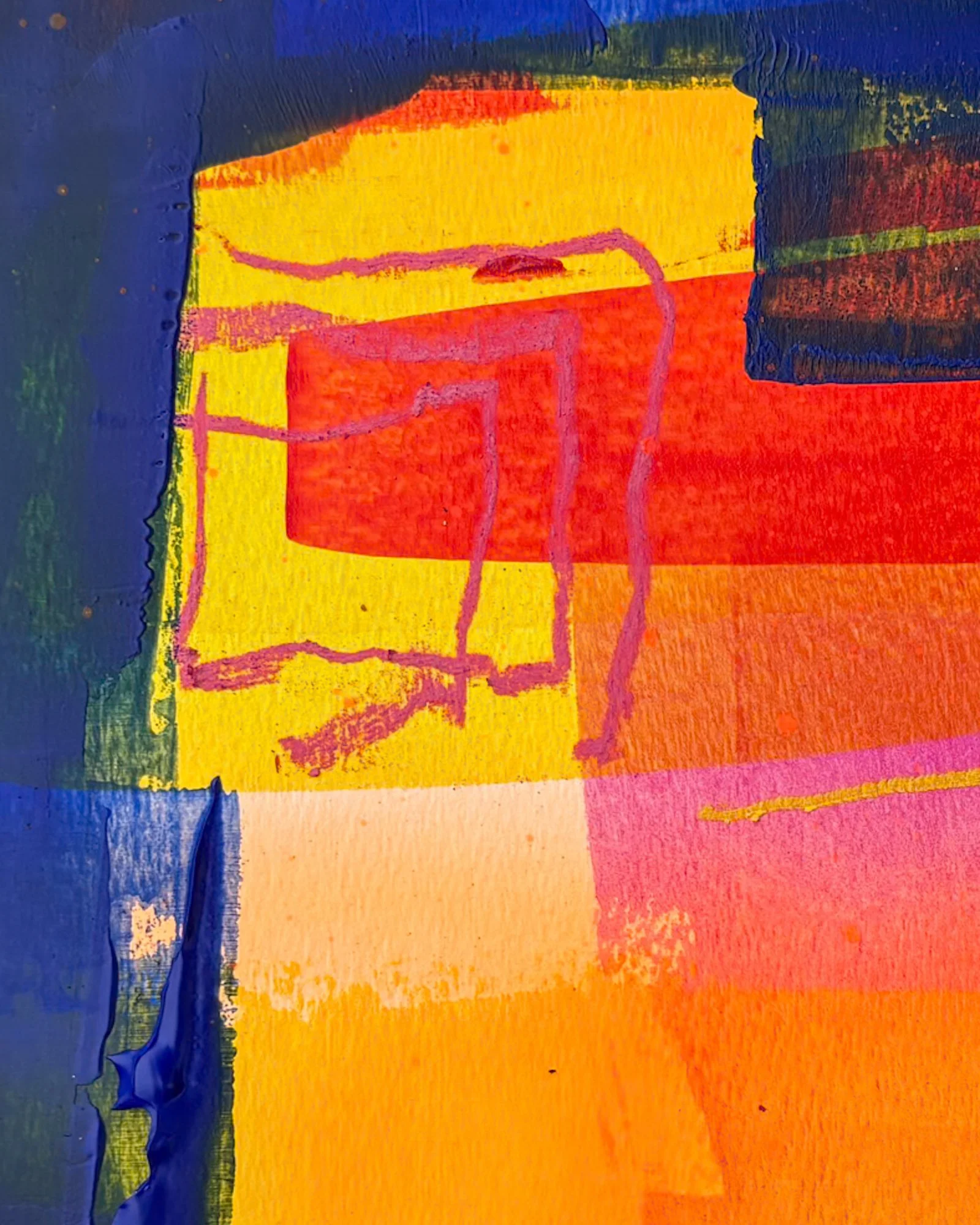 The Space Between, 2025 - mixed media on paper, 30x40 cm