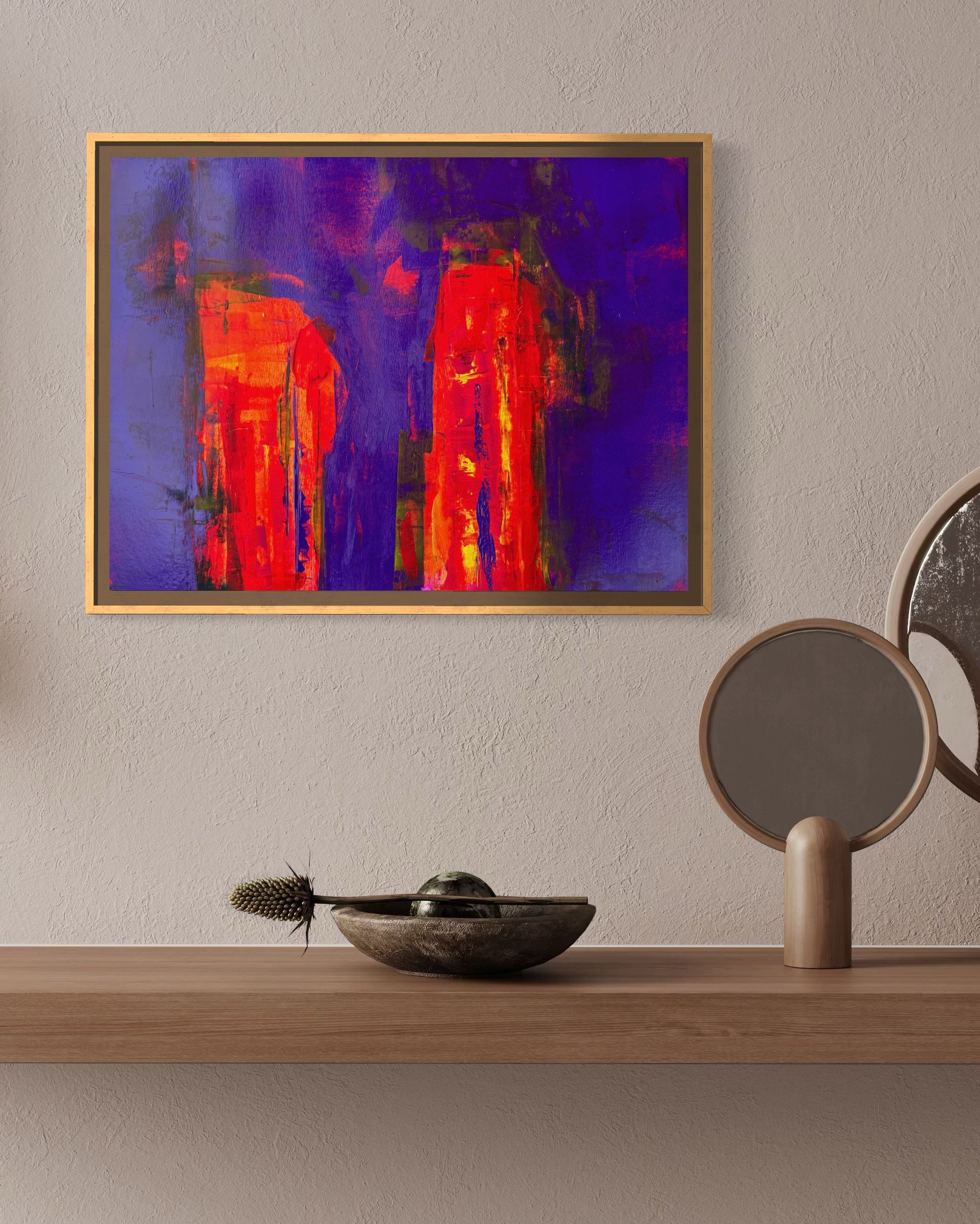 Ember Dusk, 2025 - mixed media on paper, 30x40 cm