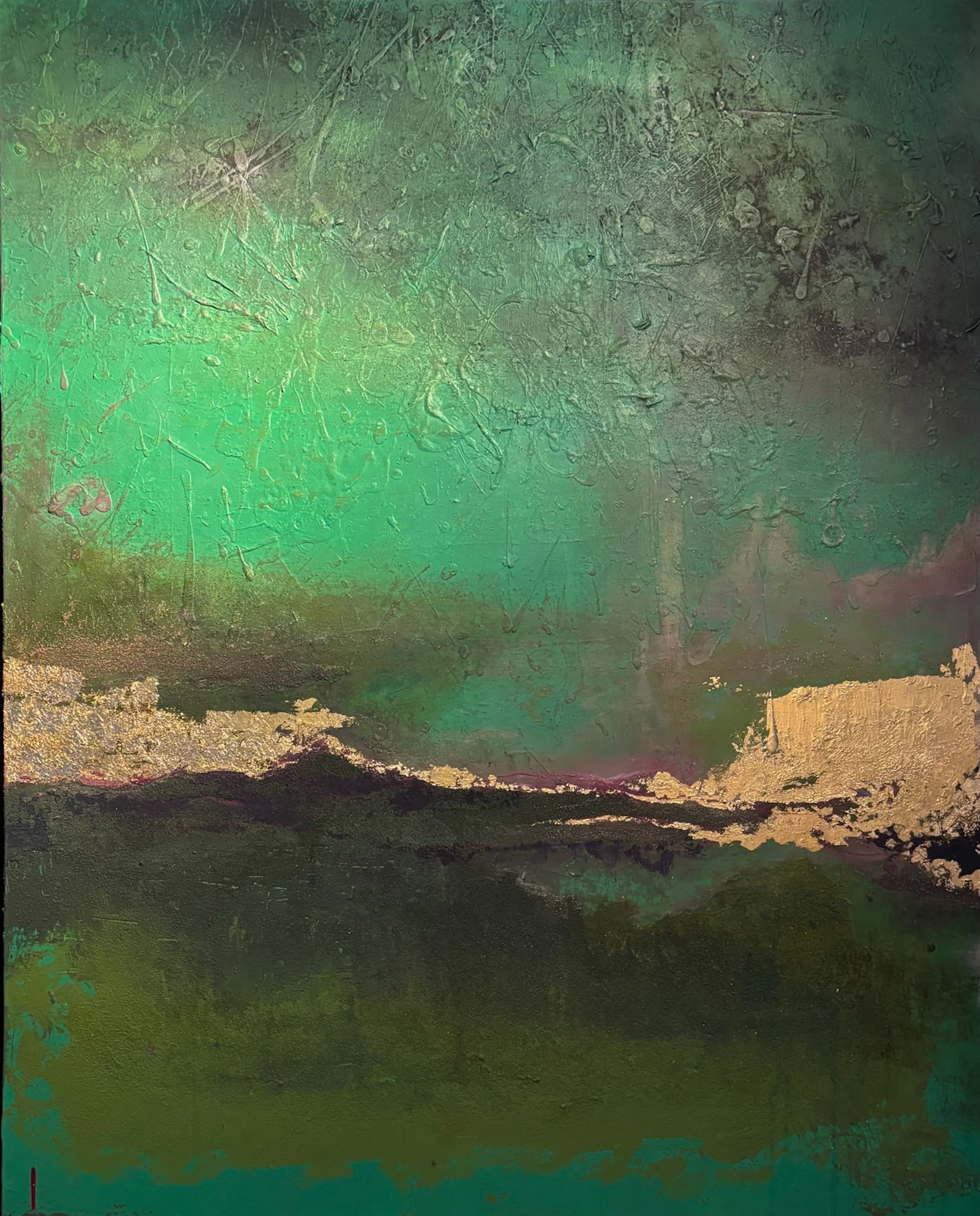 Golden Hour, 2025 - mixed media on canvas, 150x120 cm