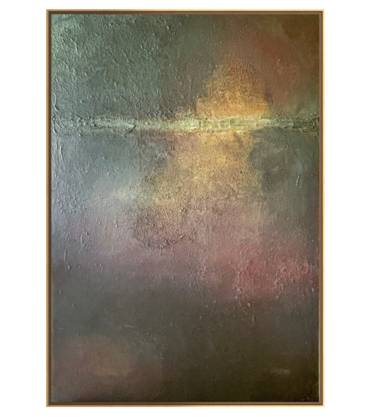 Original abstract painting by Janne de Boer. Mixed media on canvas, using natural materials such as sand and coffee grounds for texture.