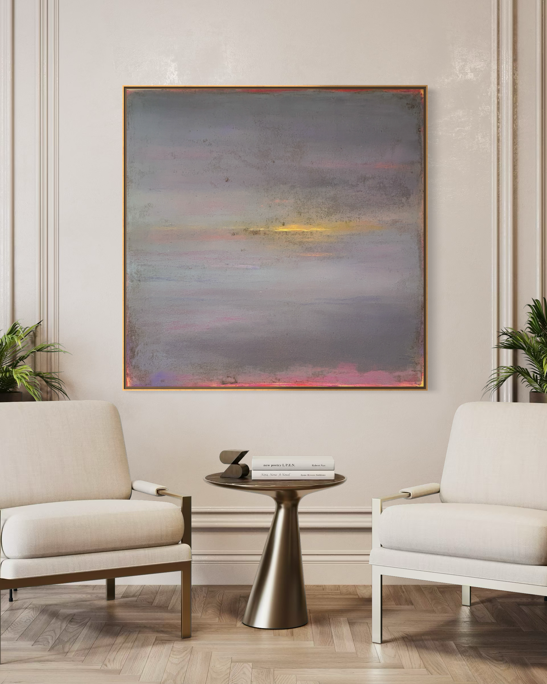 Evening, Muted, 2025 - mixed media on canvas, 120x120 cm