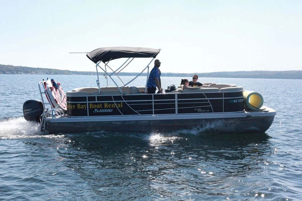 Pontoon rental with tubing and lily pad