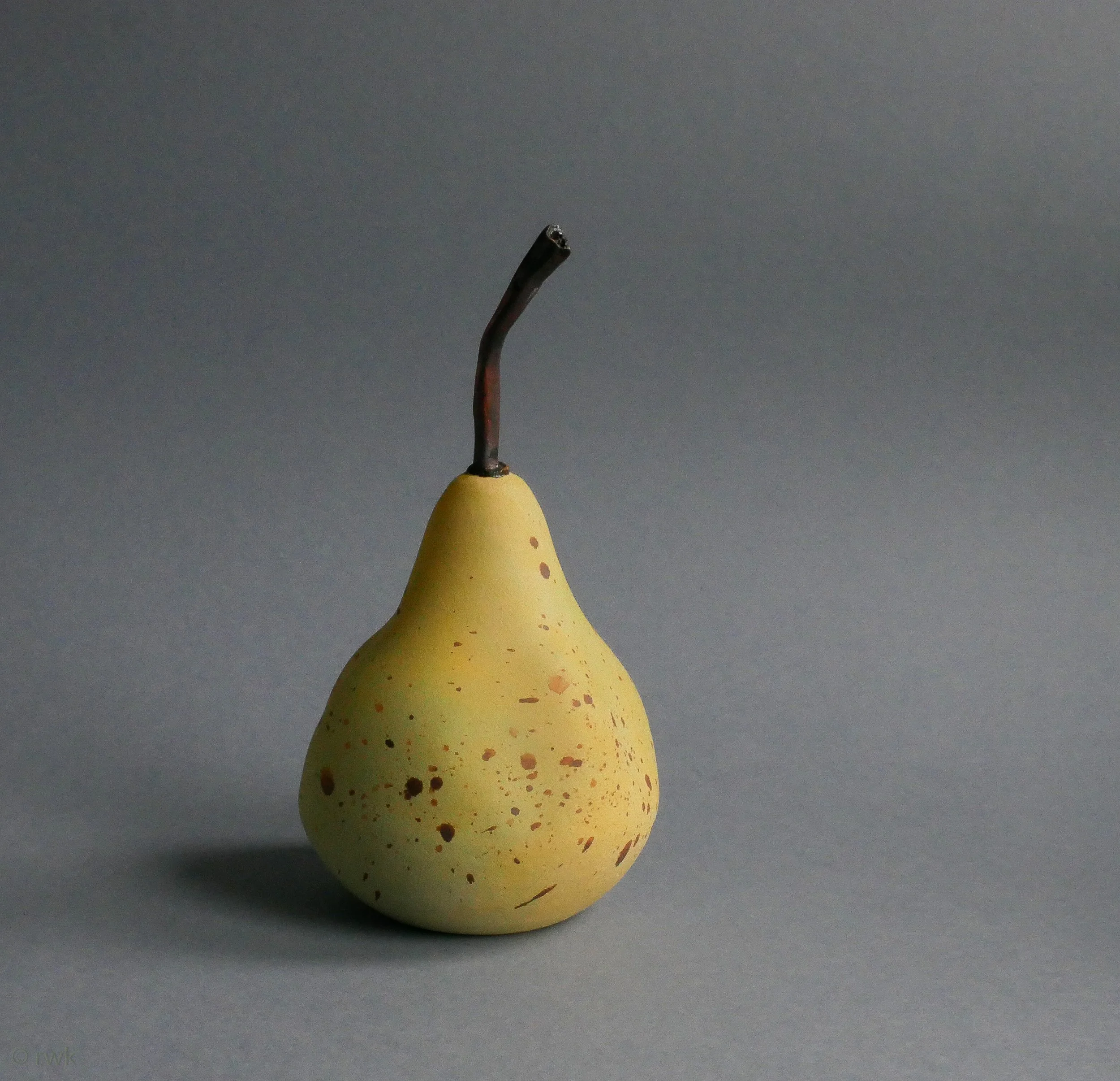 Speckled Pear. White Stoneware.Underglazed. 150mm (h) 80mm (dia). rwk022