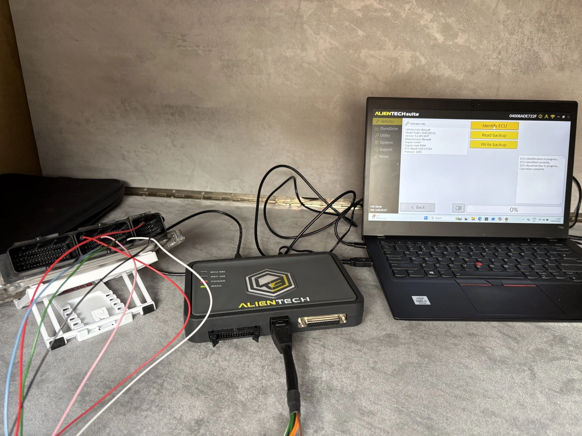 Alientech KESS3 diagnostic and tuning tool used for safe ECU remapping by Kent Eco Tuning.