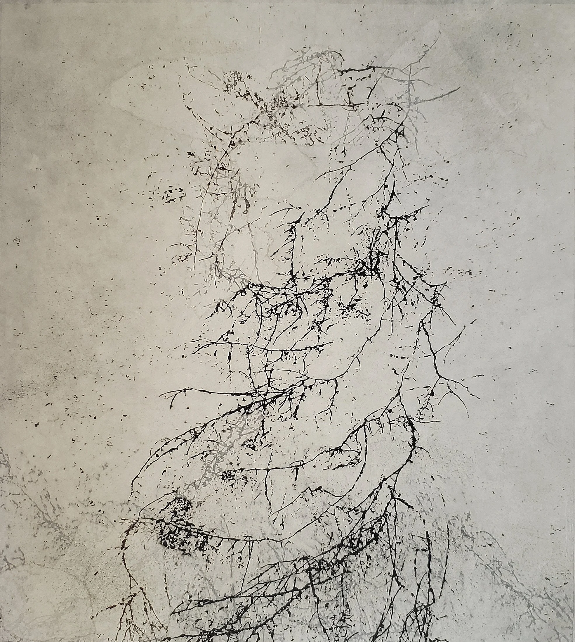 Deep in the Woods 46 • Collaged Woodcut on Japanese Paper • 25" x 28"