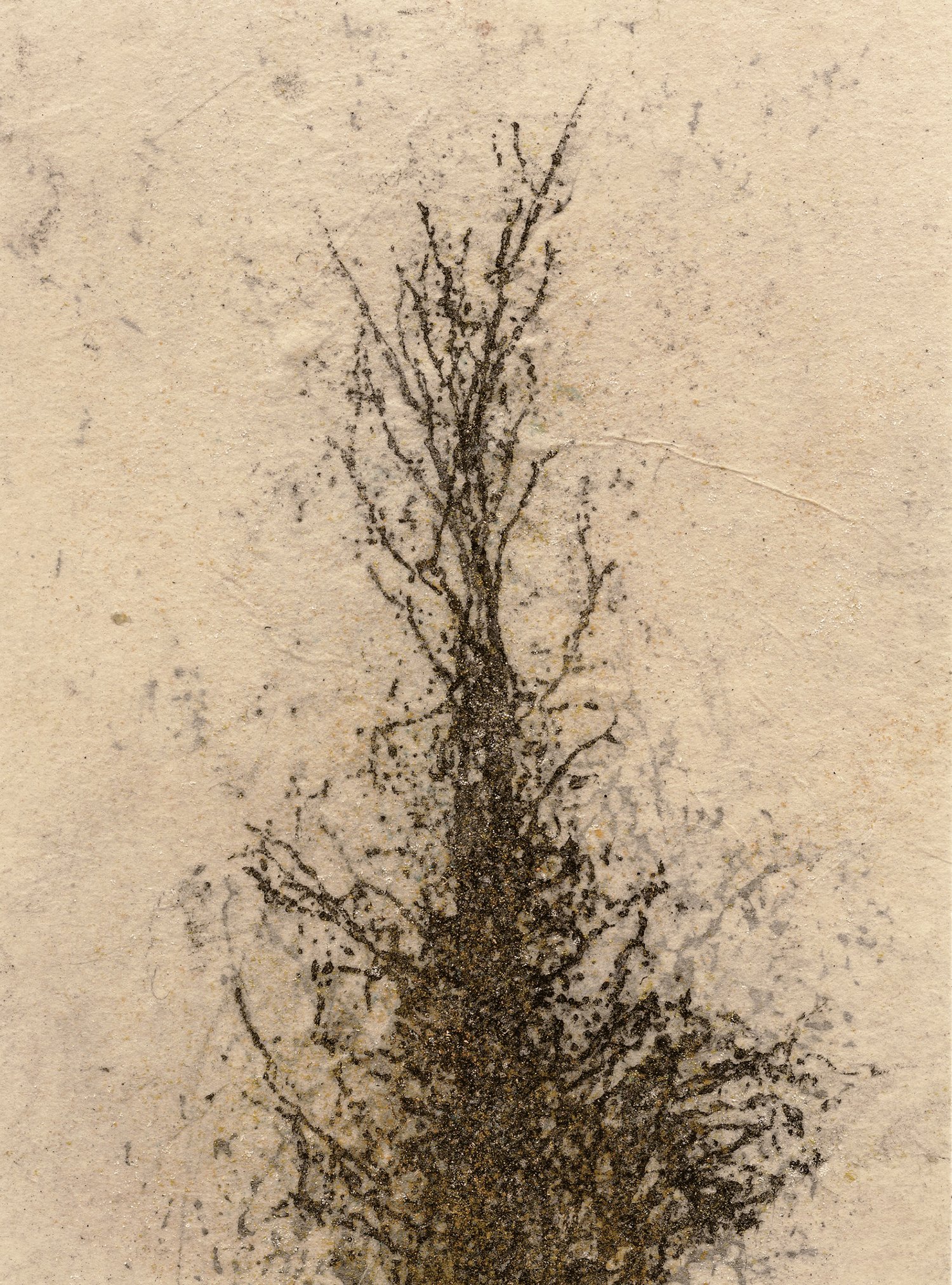 Deep in the Woods 218 • Altered Collaged Woodcut • 5.5" x 7"