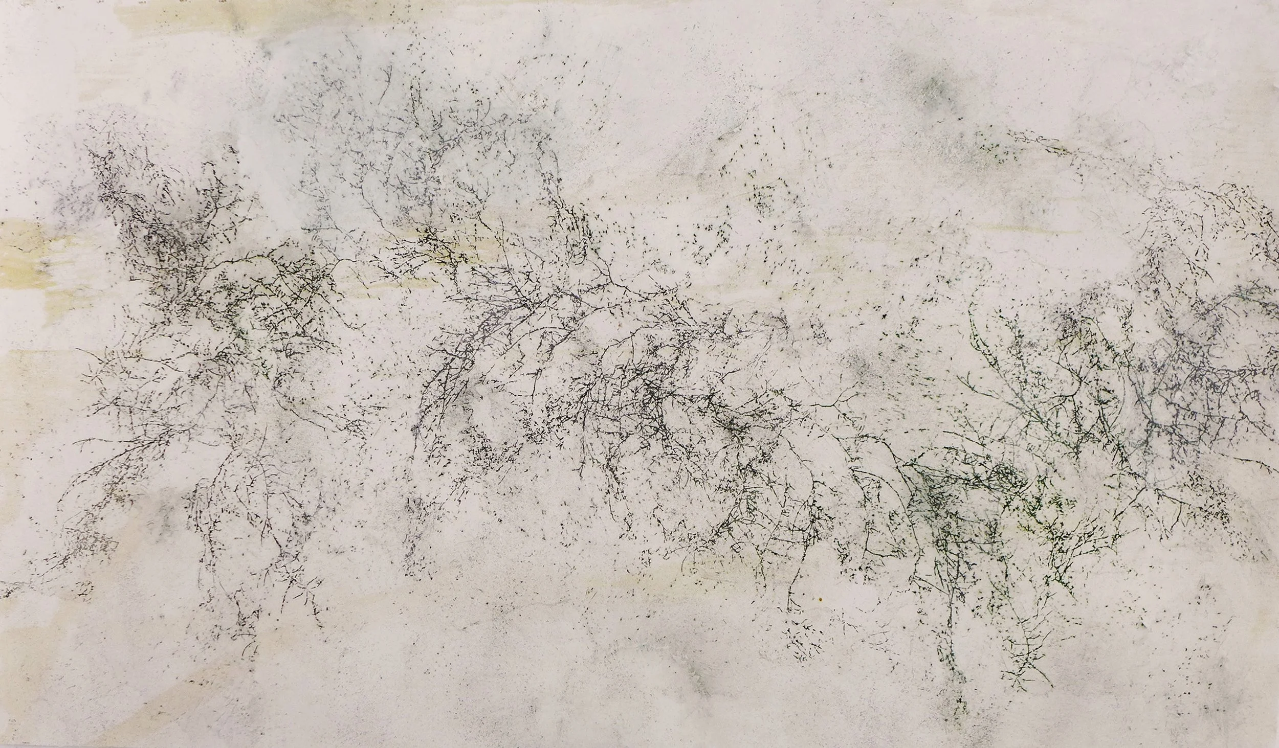 Deep in the Woods 64 • Collaged Woodcut on Japanese Paper • 33" x 68"
