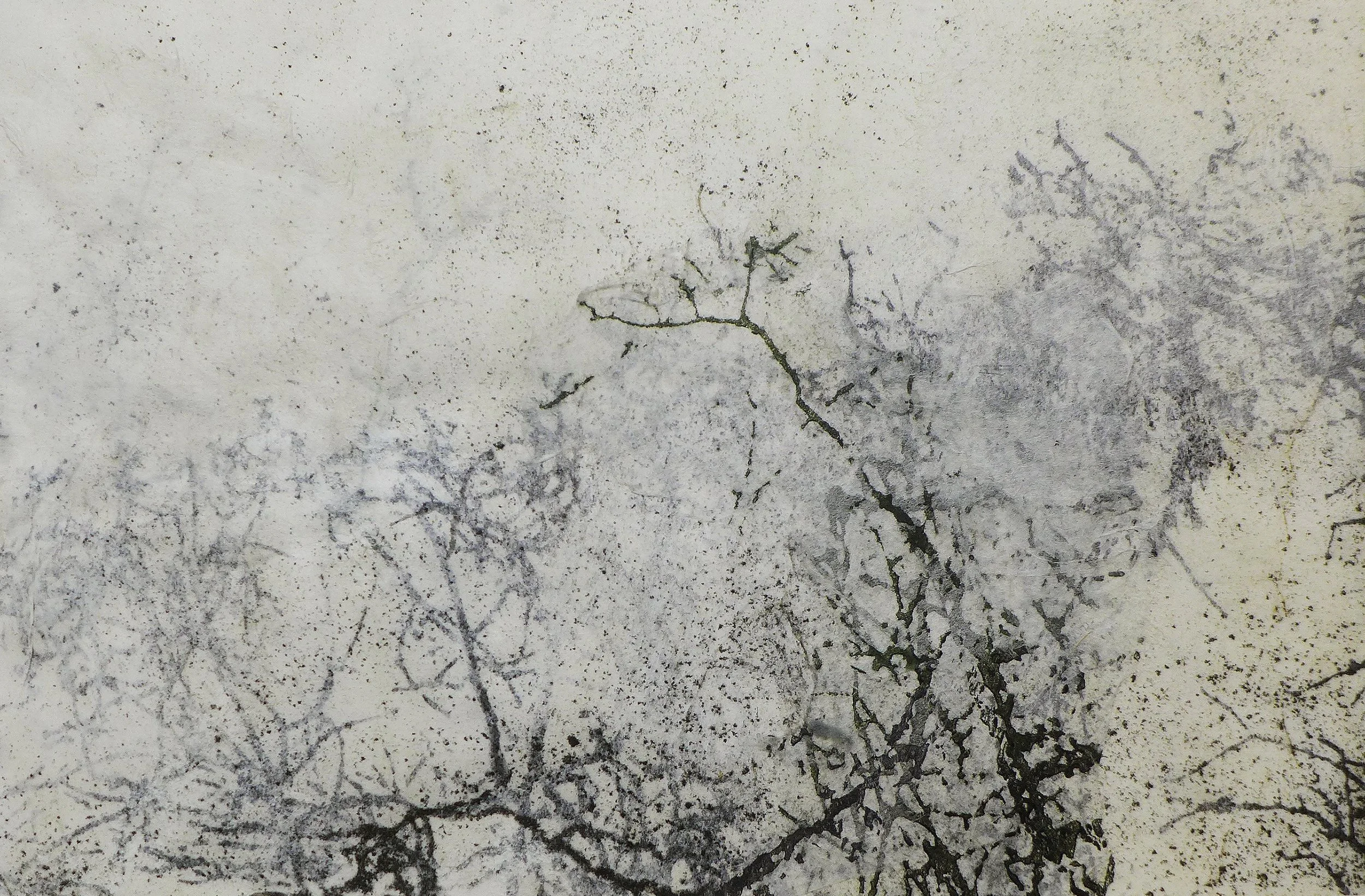 Deep in the Woods 70 • Collaged Woodcut on Japanese Paper • 8" x 11"