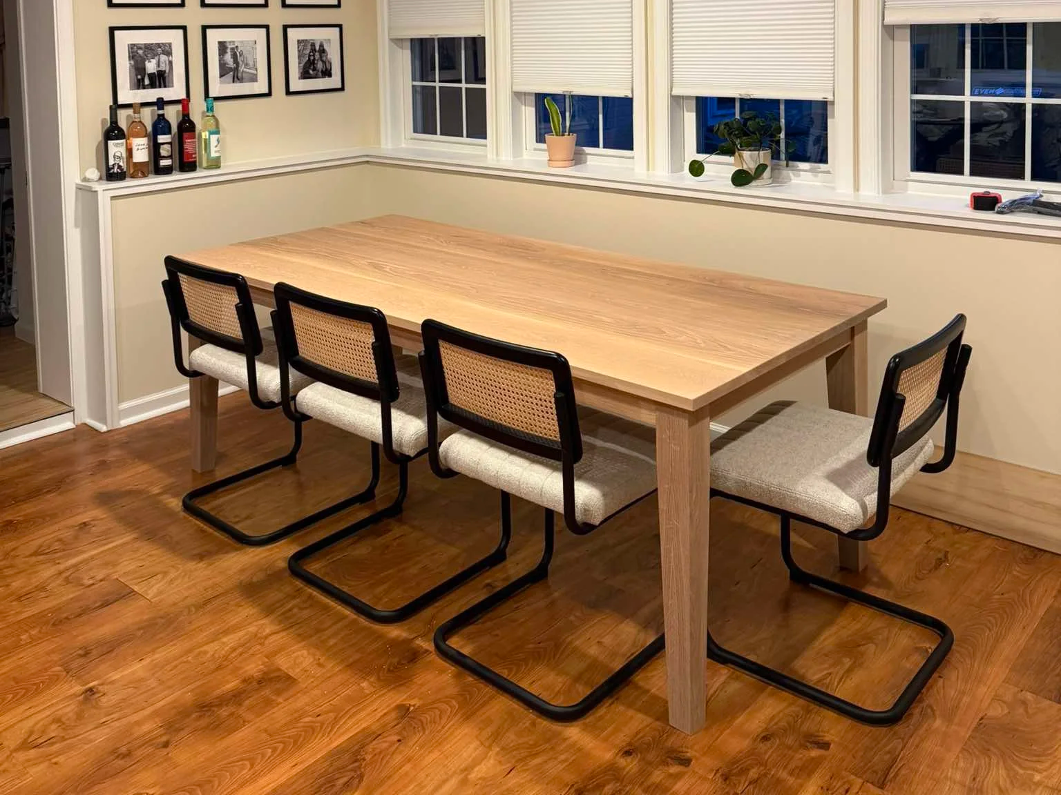 The Carlisle Table in white oak with natural finish in a client home
