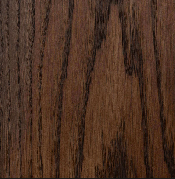 Close-up of a dark brown wood surface with visible grain patterns.
