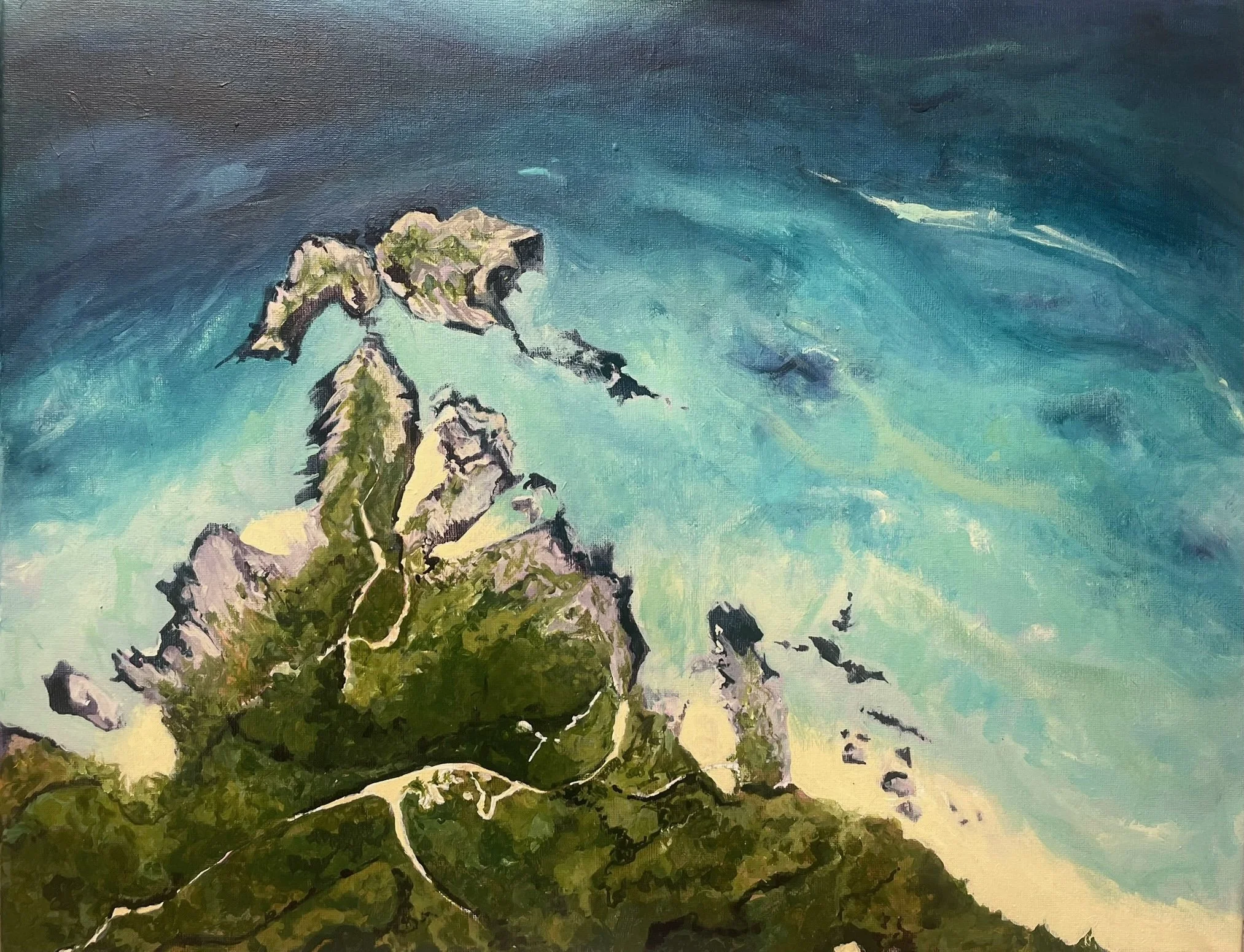 Garreg Goch - Wales coastal path - acrylic on canvas