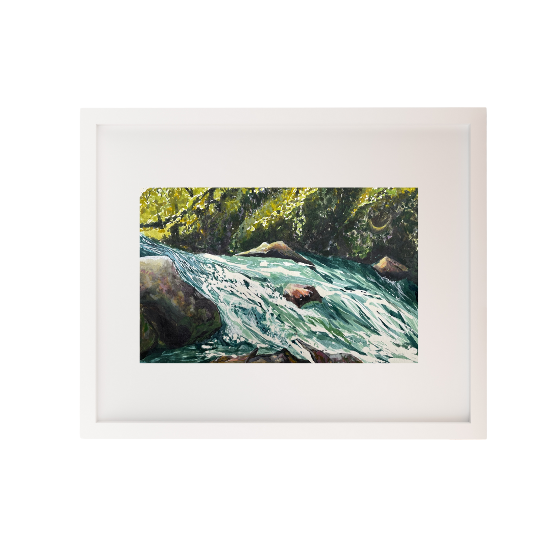 Aberglaslyn Rocks - ink on watercolour paper