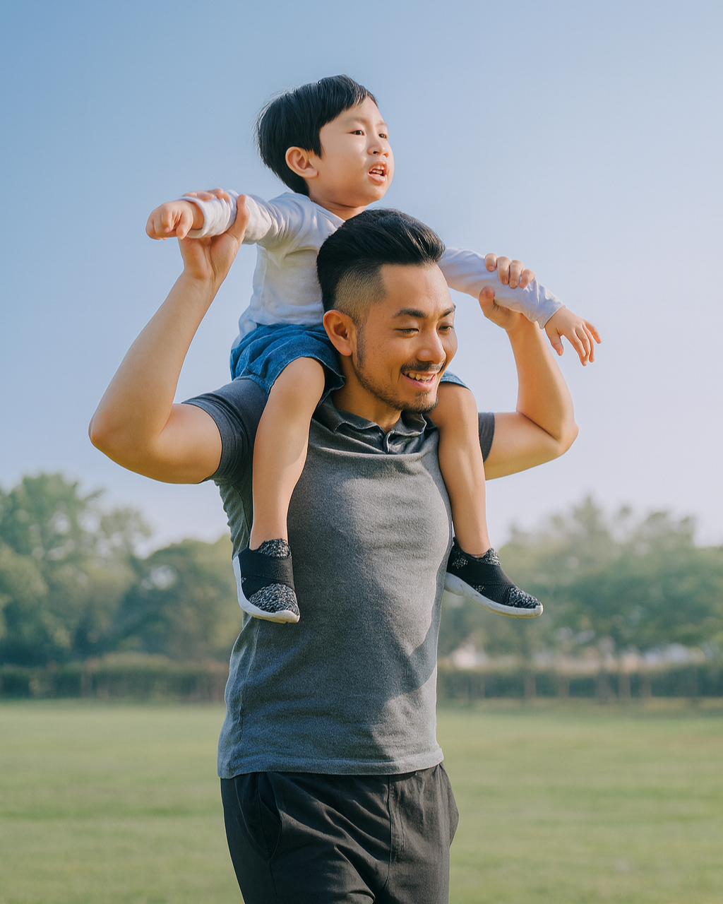 A father and son enjoying outdoor time, benefits of family therapy.
