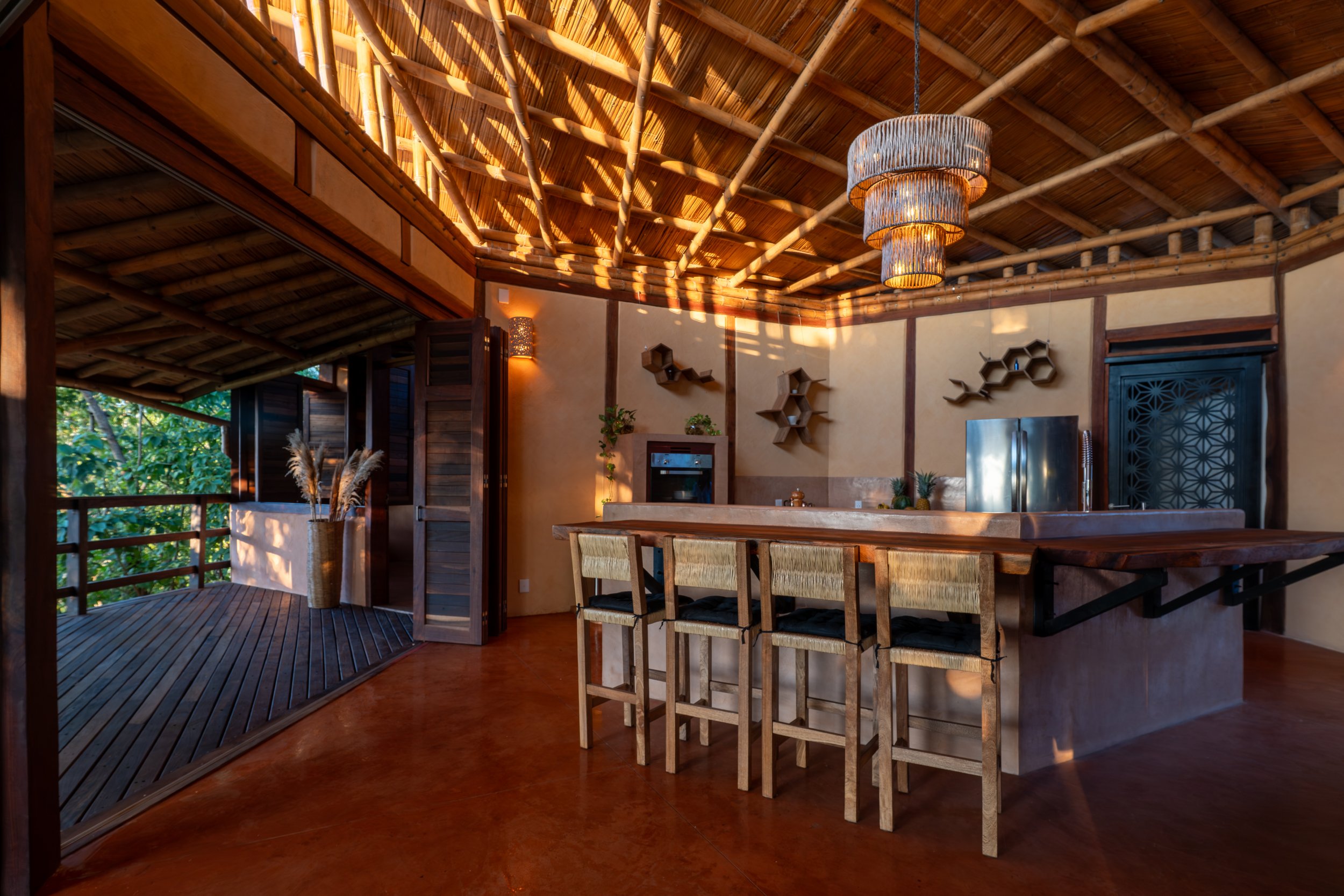 Open kitchen in Villa Casa Rosa in Mazunte.