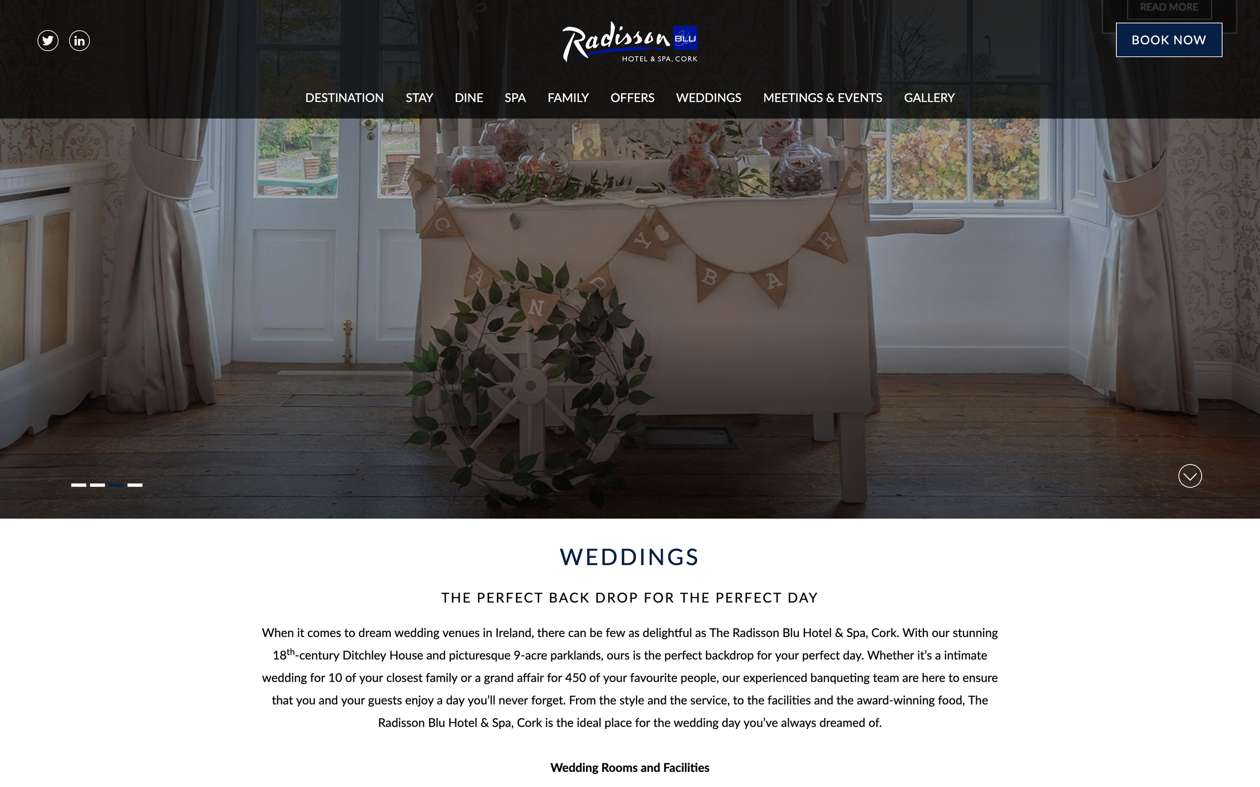 Thorough, professionally crafted overview of weddings at the Radisson Blu Cork and their features.
