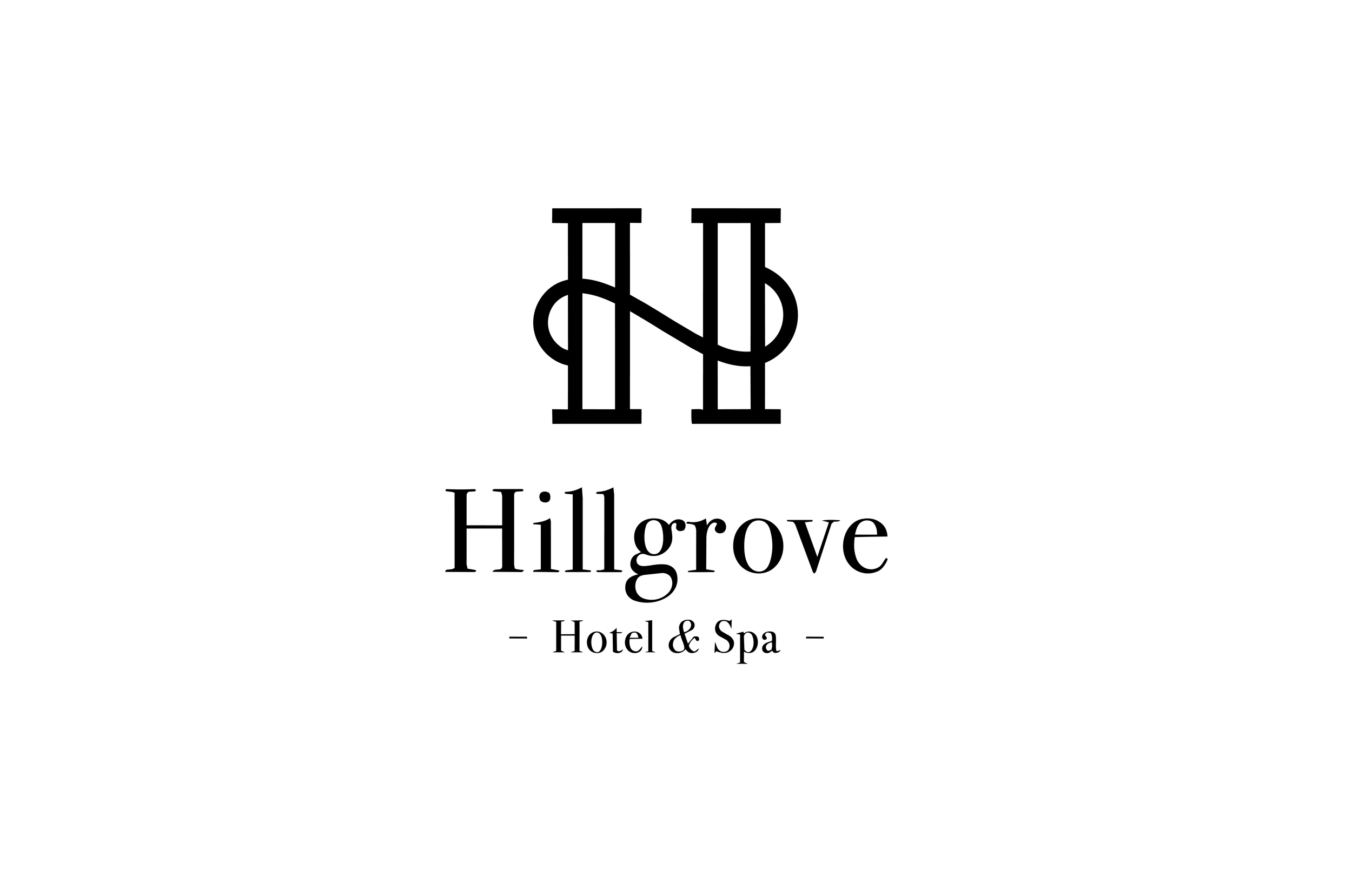 Logo of black, intertwined 'H' and 'G' above the text 'Hillgrove Hotel & Spa' on white background.