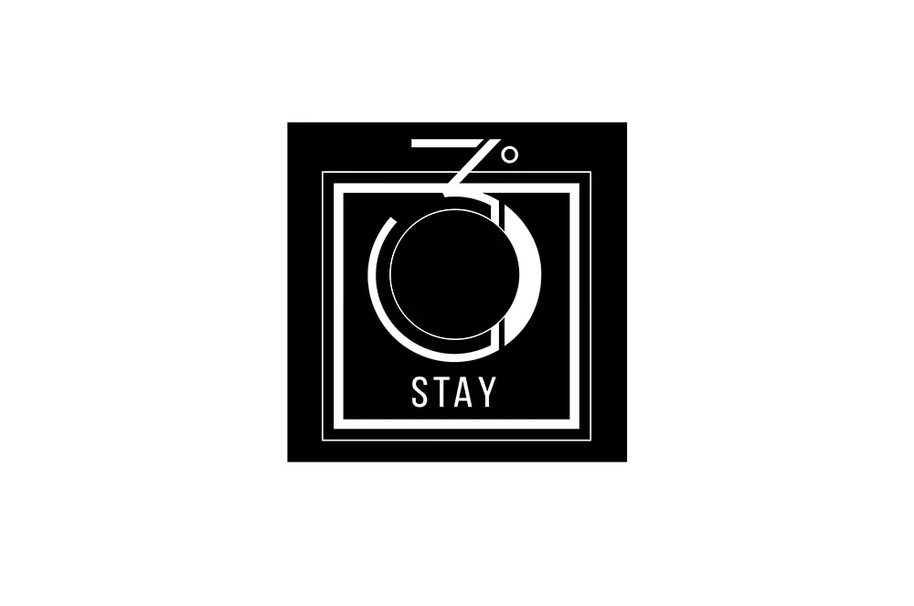 A artistic black and white logo of a stylish, intertwined three, six and zero above the word ‘stay’.