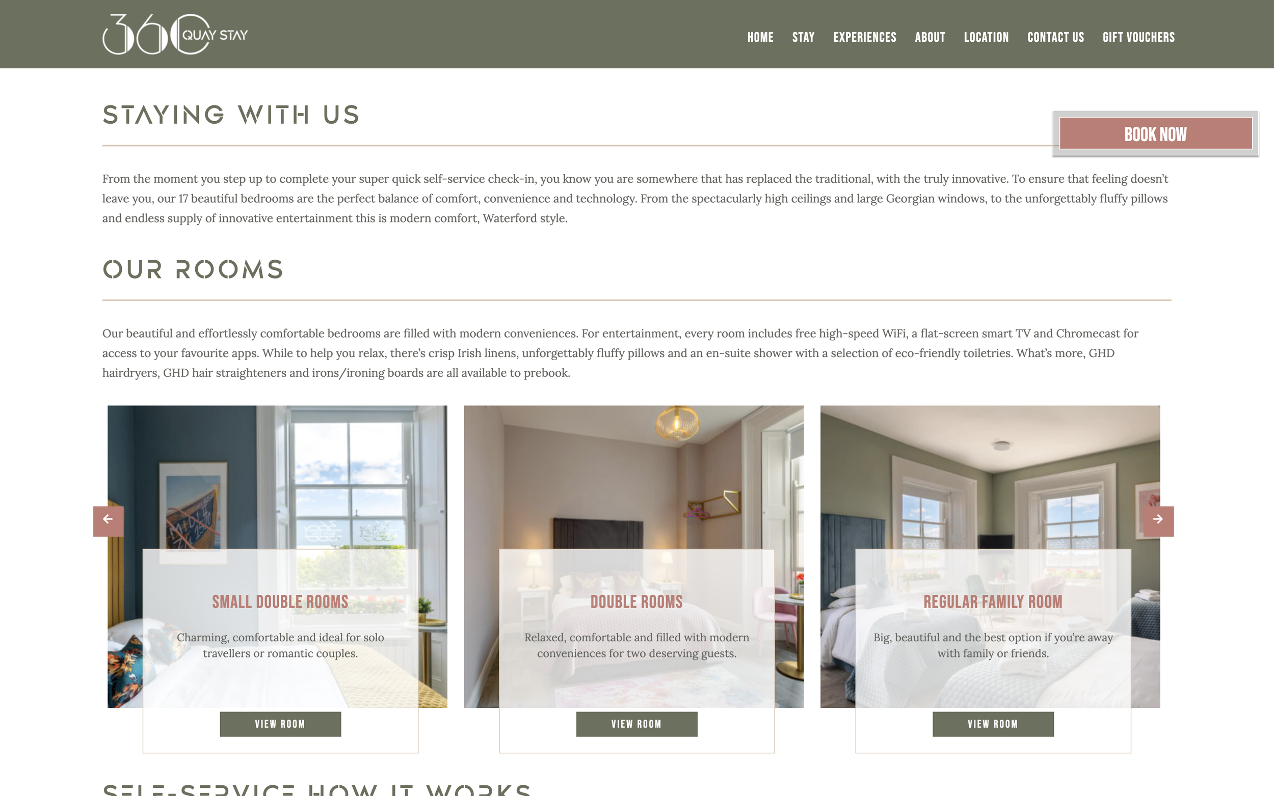 A short text overview of the accommodation available above three bright bedrooms of varying size.