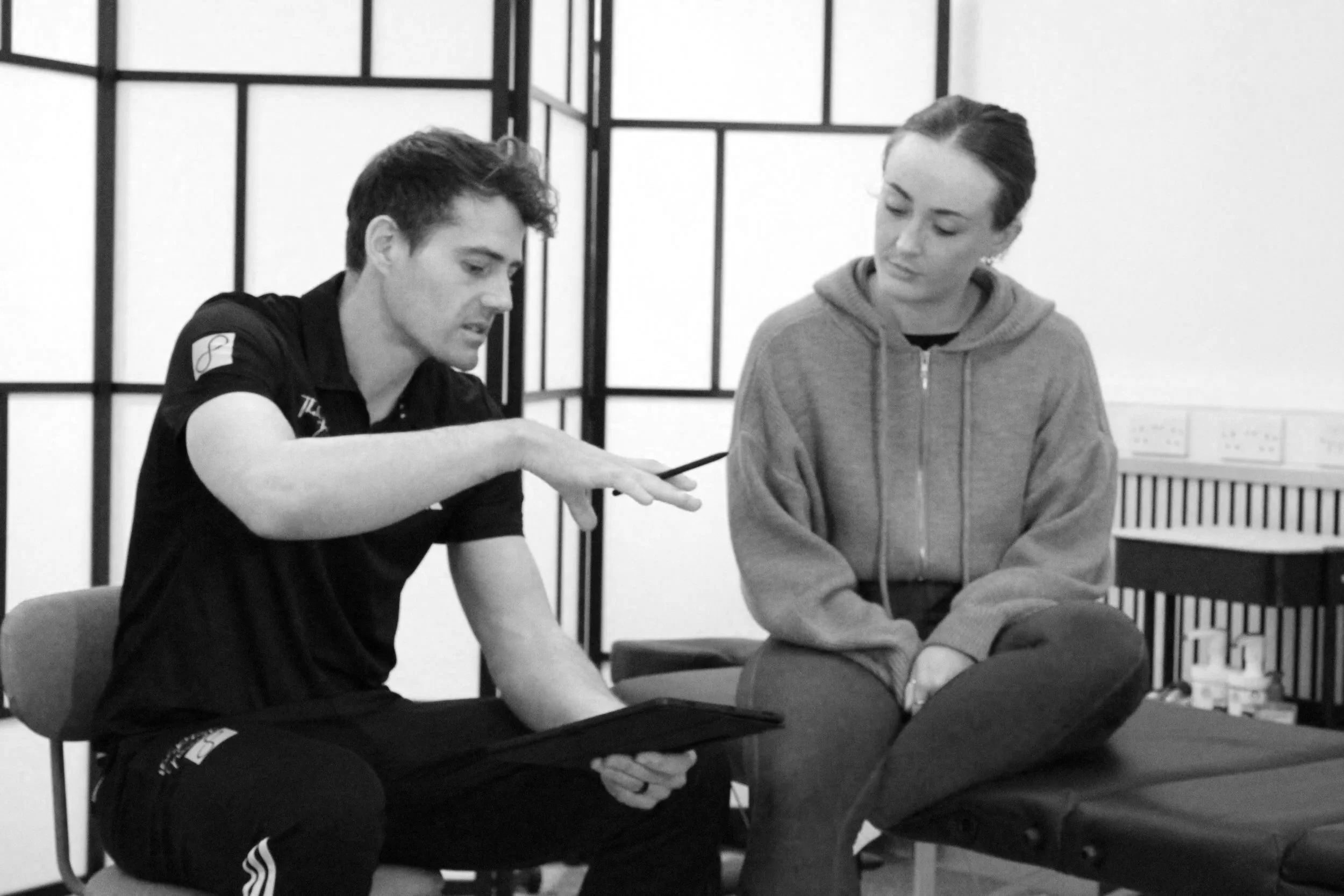In-depth subjective physiotherapy consultation and assessment at The Movement Clinic Newcastle.