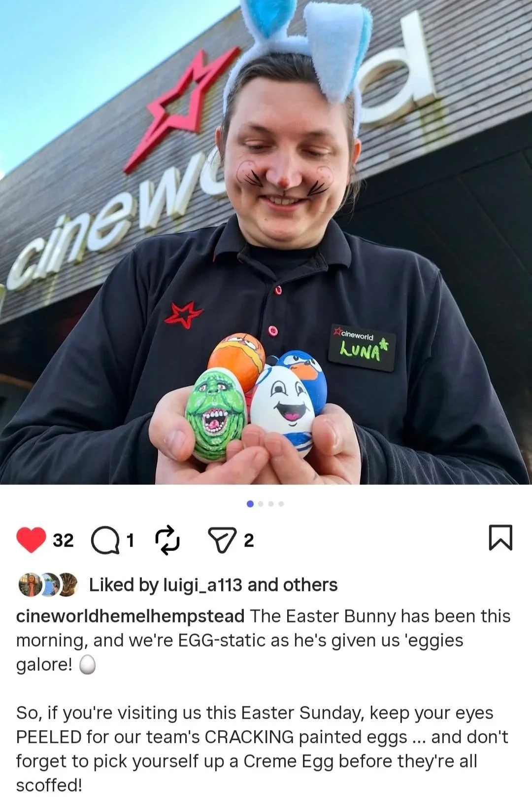 Easter marketing at CIneworld Cinemas