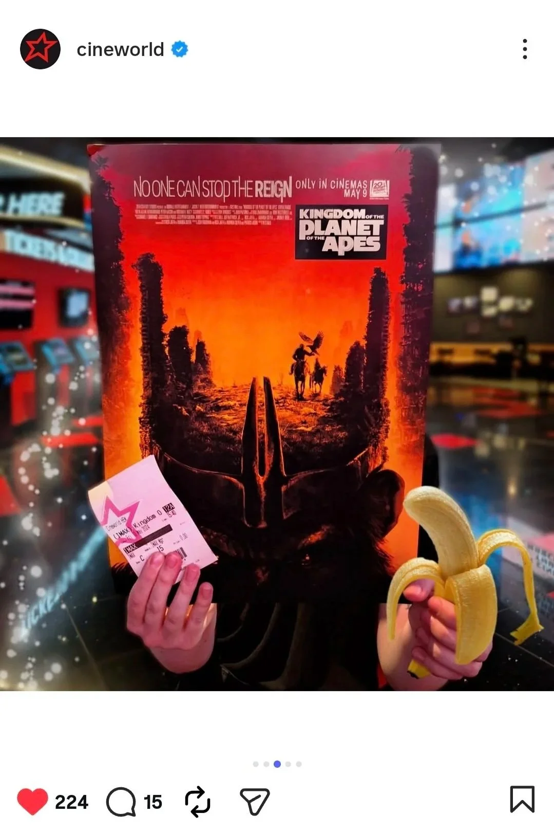 Lizzie's photography on Cineworld social media