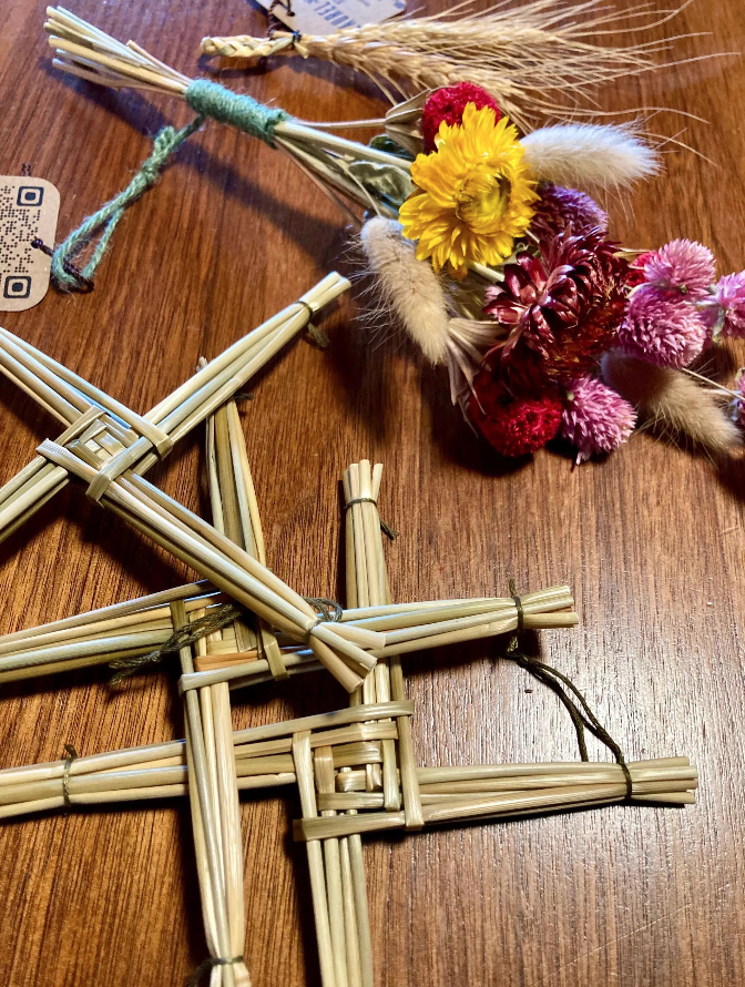 Handcrafted Straw St. Brigid's Cross - Celtic Home Blessing Decor