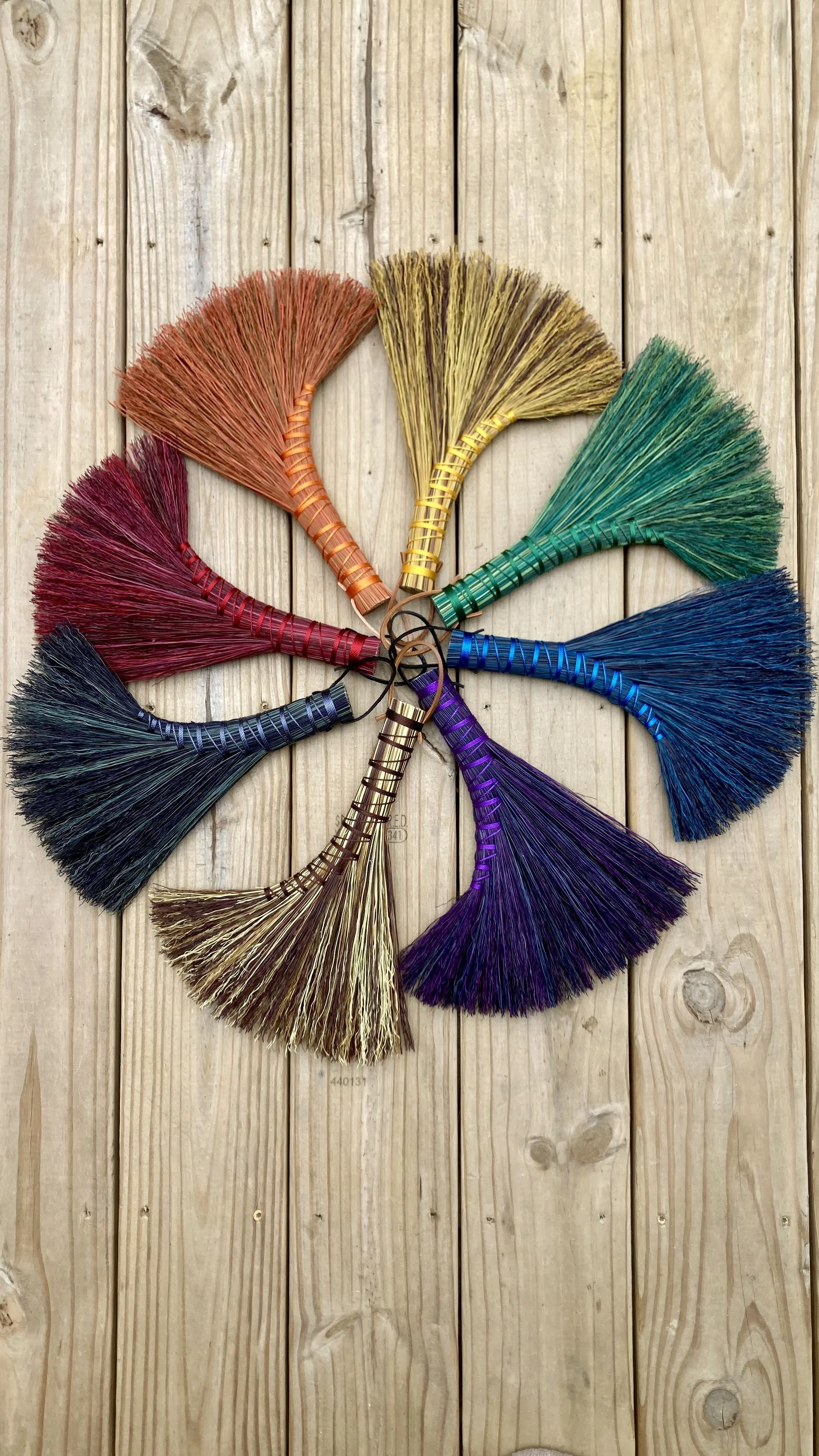 Rainbow Turkey Wing Whisk Broom